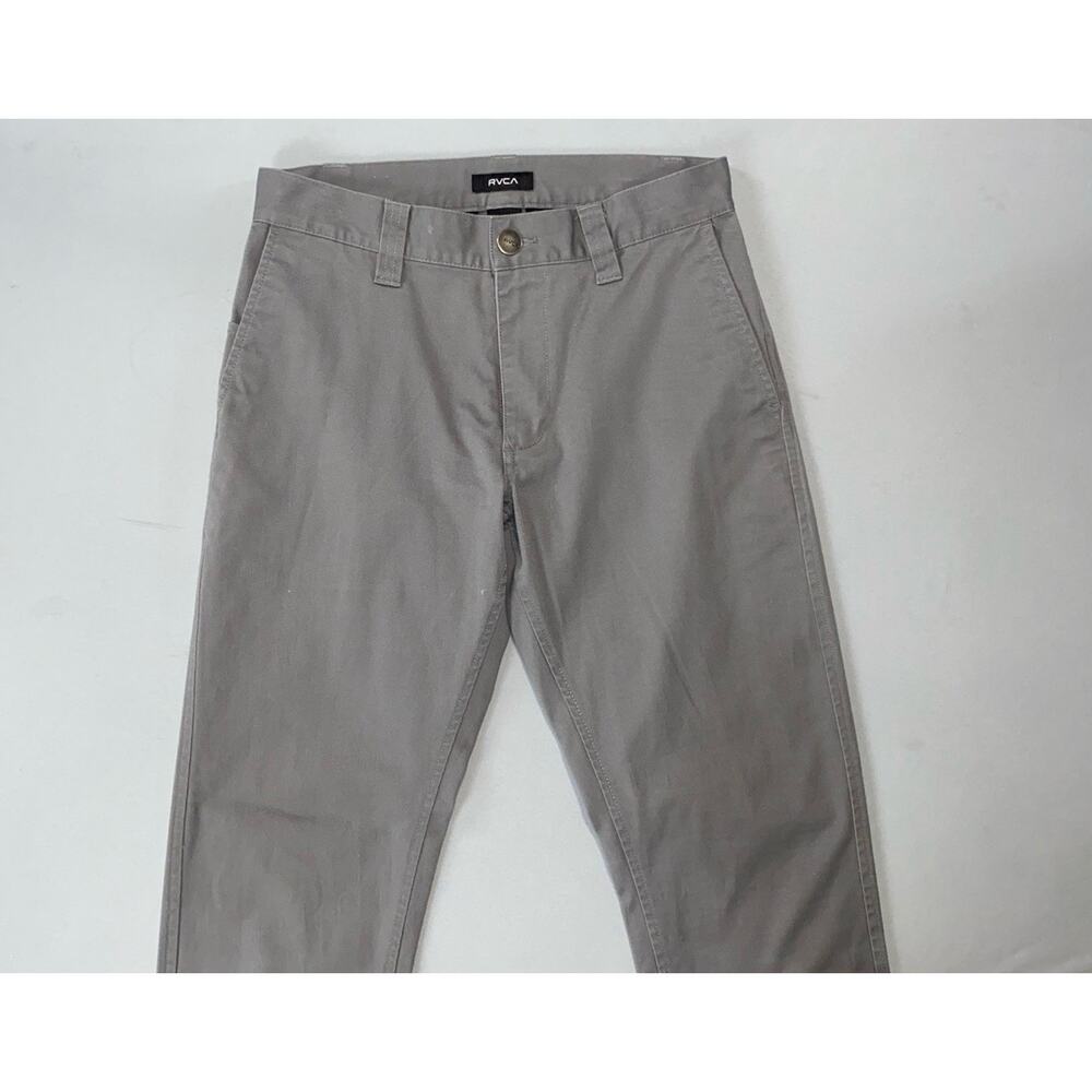 RVCA Week-End Fit Flat Front Stretch Chino Pants. Medium Gray, Men's 28X31. EUC!